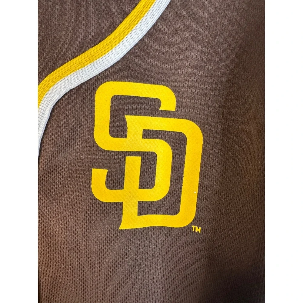 MLB Genuine Merch Boy's Brown SD San Diego Padres Baseball Jersey Large 10/12